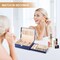 Jewelry Organizer Box PU Leather Jewelry Box for Girls Womens Earring Organizer Boxes 2 Layer Large Jewelry Storage Case Removable Tray for Necklace Earring Ring with Polishing Cloth and Jewelry Bags